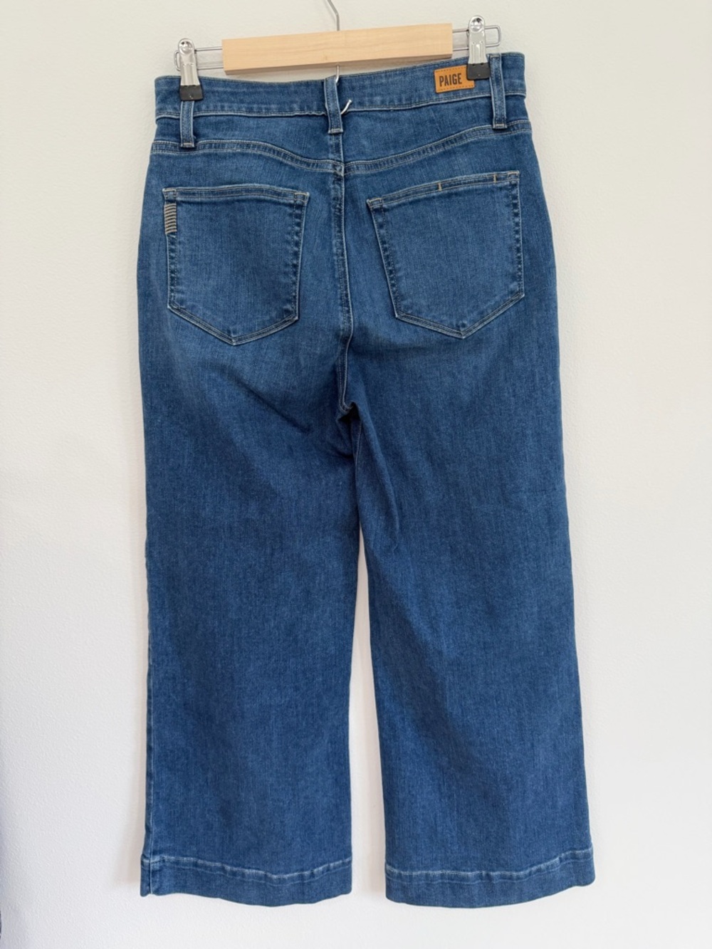 PAIGE Connie Crop Wide Leg Jeans High Rise Cropped Denim Size 28 - Picture 5 of 6
